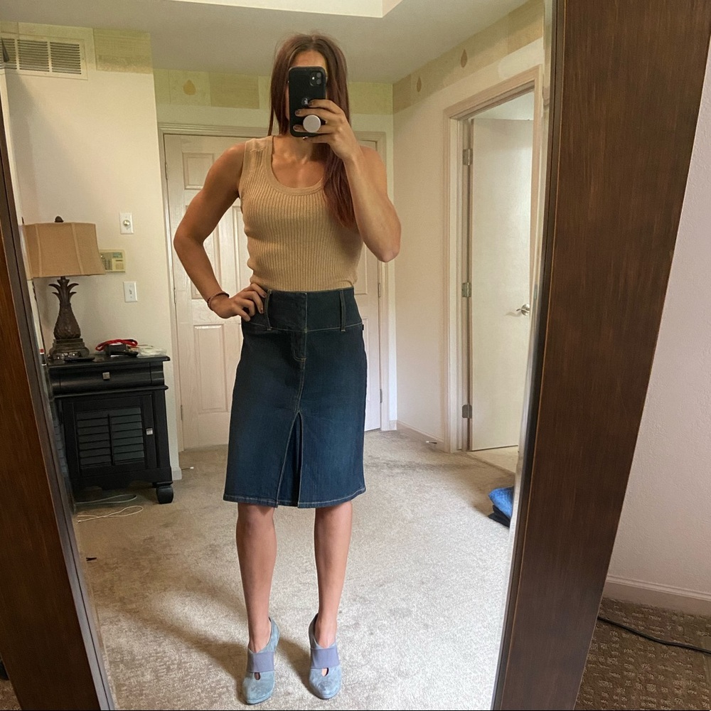 Pleated Dark Jean Skirt NWOT